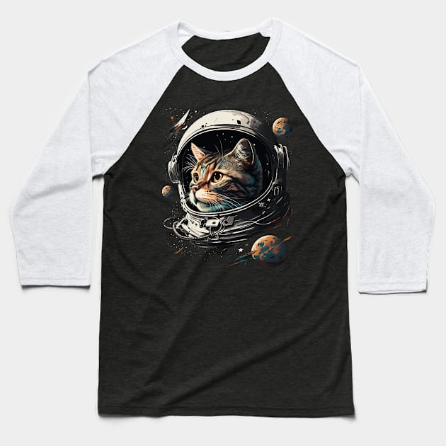 space cat Baseball T-Shirt by a cat cooking